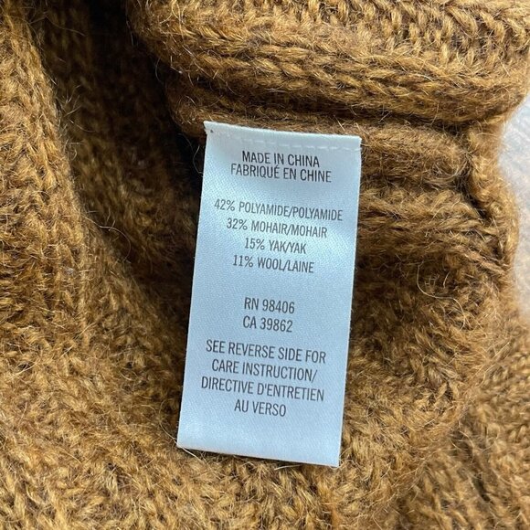 Theory Womens Brown Beylor T Caresse Sweater M Mohair Wool Turtleneck Minimalist - Picture 8 of 8